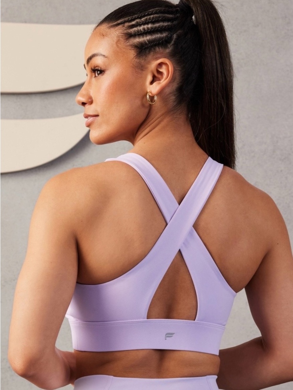Fabletics Oasis Twist Medium Impact Sports Bra Hazy Iris Women’s Medium